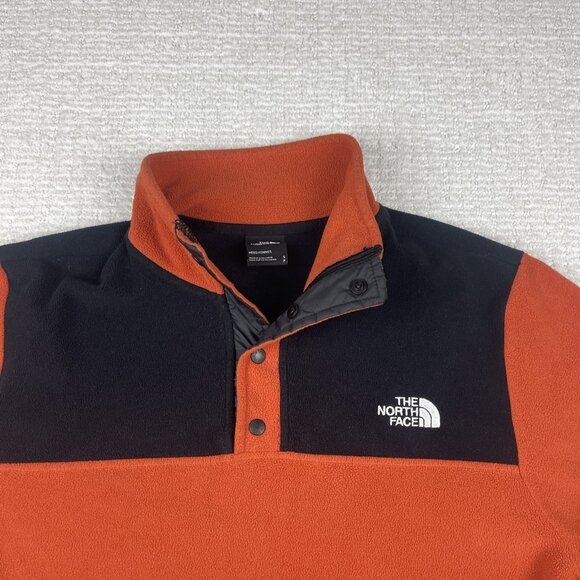 The North Face Pullover Men S 1/4 Snap Fleece TKA Glacier Jacket Orange Outdoor - Picture 2 of 16